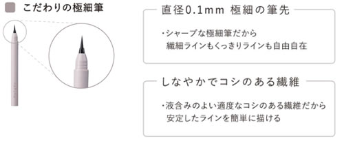 こだわりの極細筆